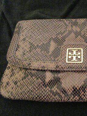 Tory Burch Catalina Python Clutch